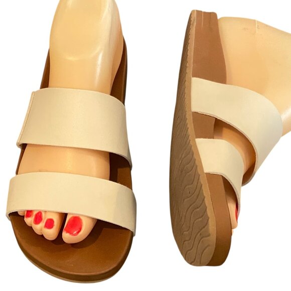 Reef Cushion Vista Minimalist 2 Strap Sandal Slide Sz 7 Vintage/Cream #286L - Picture 7 of 11